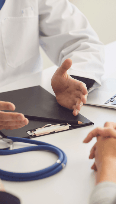 Male doctor with beard and stethoscope